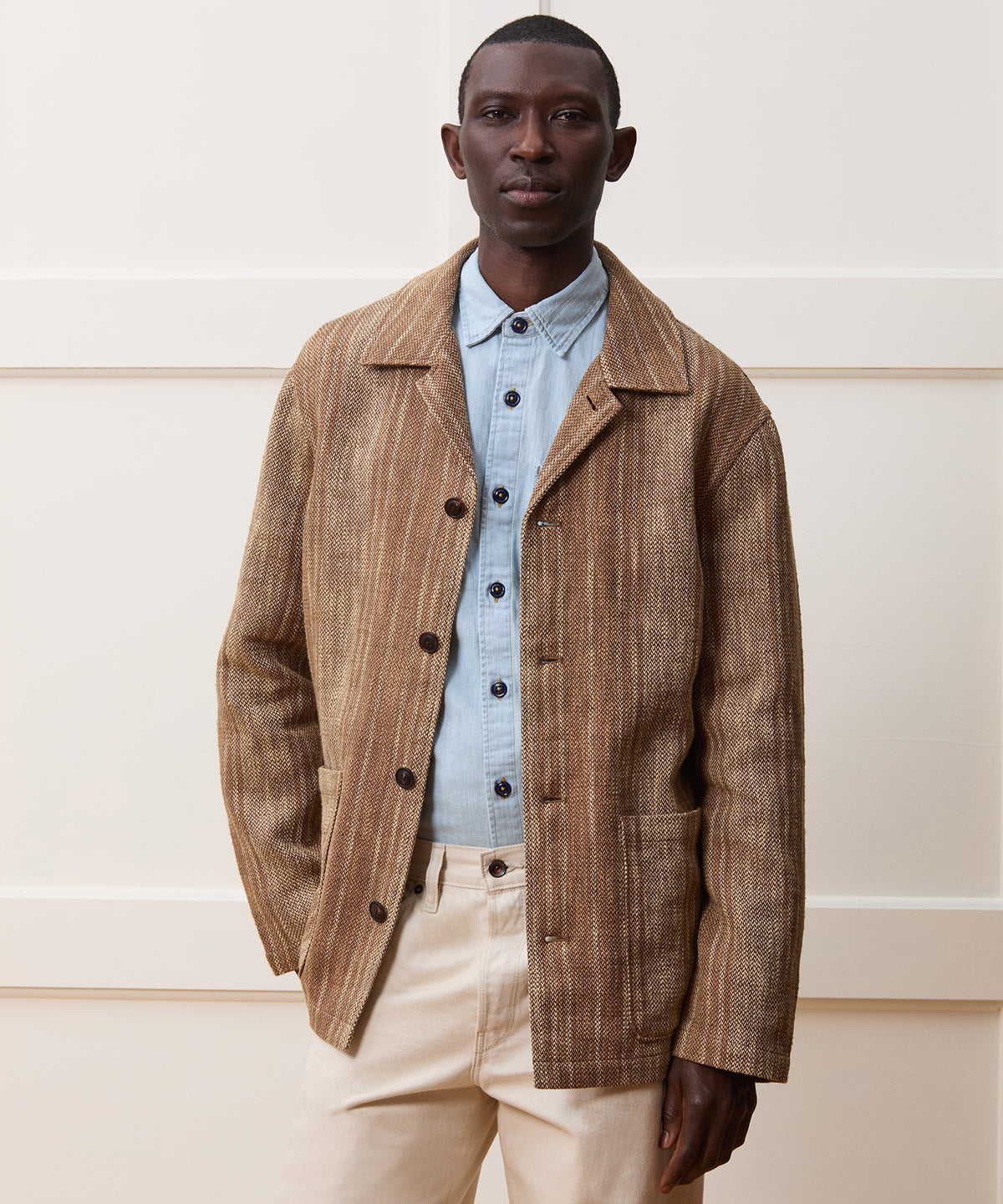 Striped Linen Café Jacket