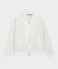 Cropped Linen Harrington Jacket in Bisque