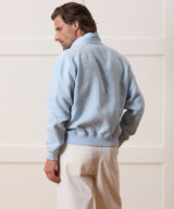 Cropped Linen Harrington Jacket