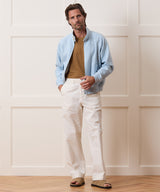 Cropped Linen Harrington Jacket