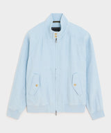Cropped Linen Harrington Jacket