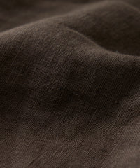 Cropped Linen Harrington Jacket in Espresso Bean