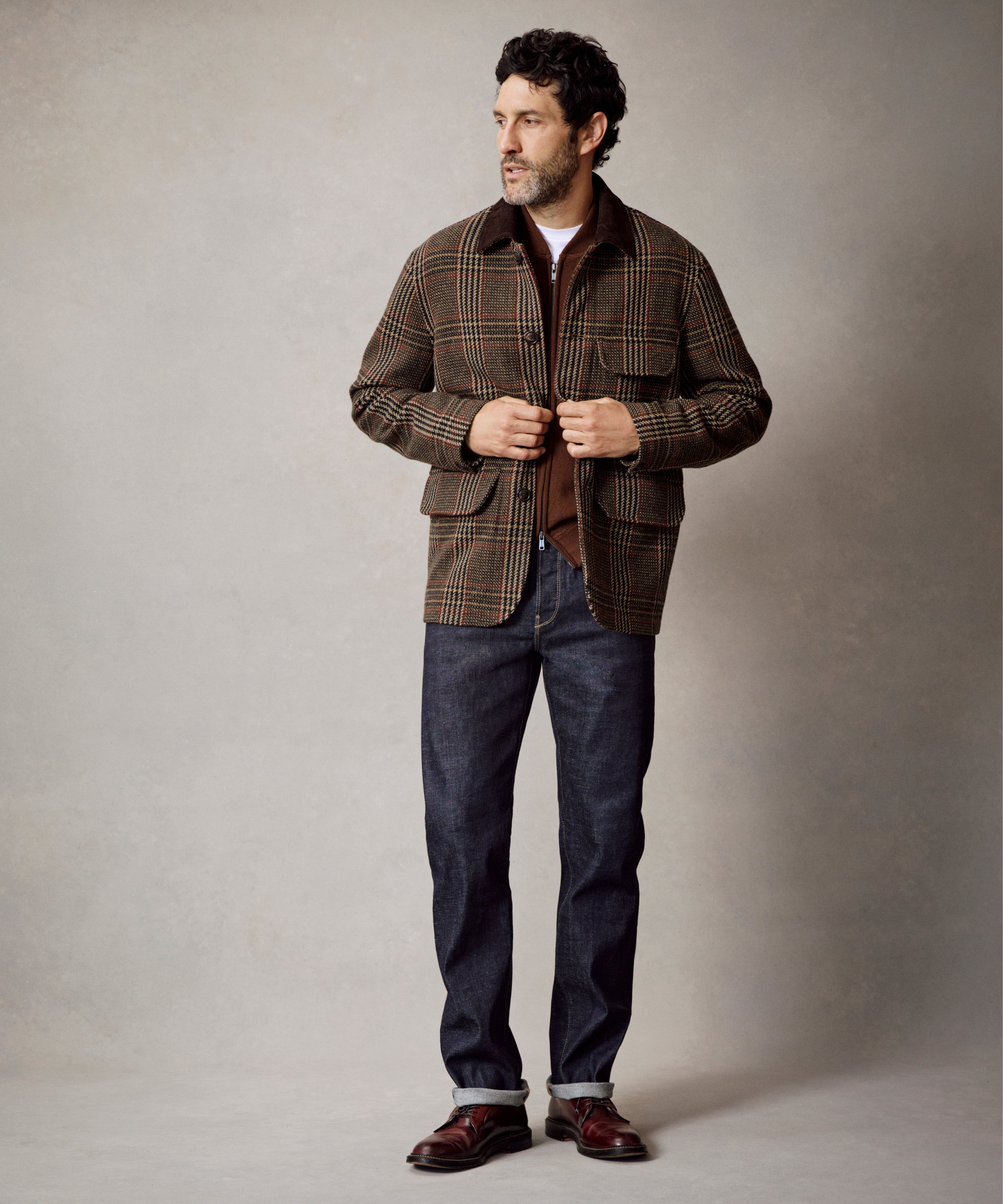 Plaid Country Jacket in Brown Plaid – Todd Snyder