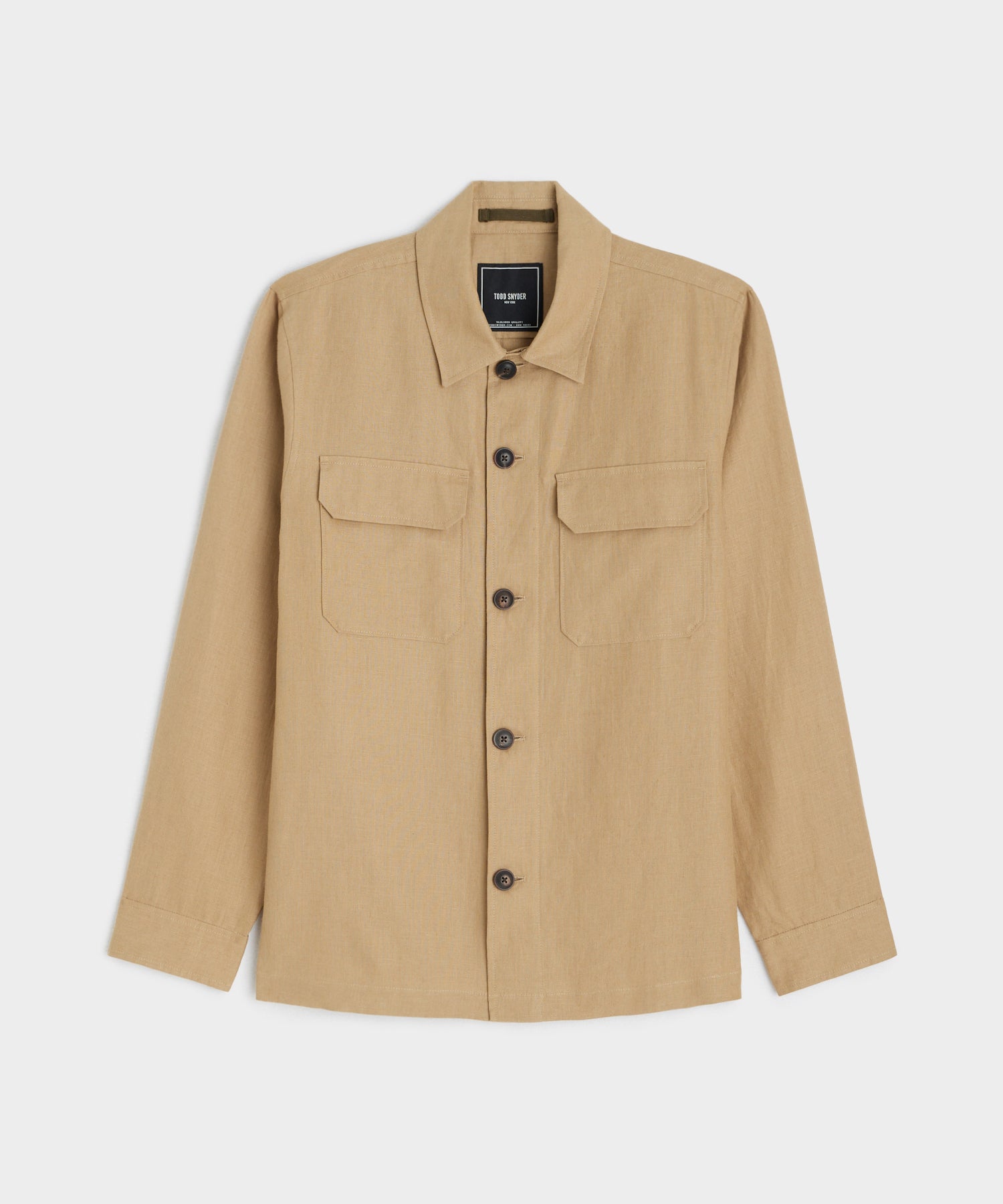 Linen Two-Pocket Overshirt in Pine Cone