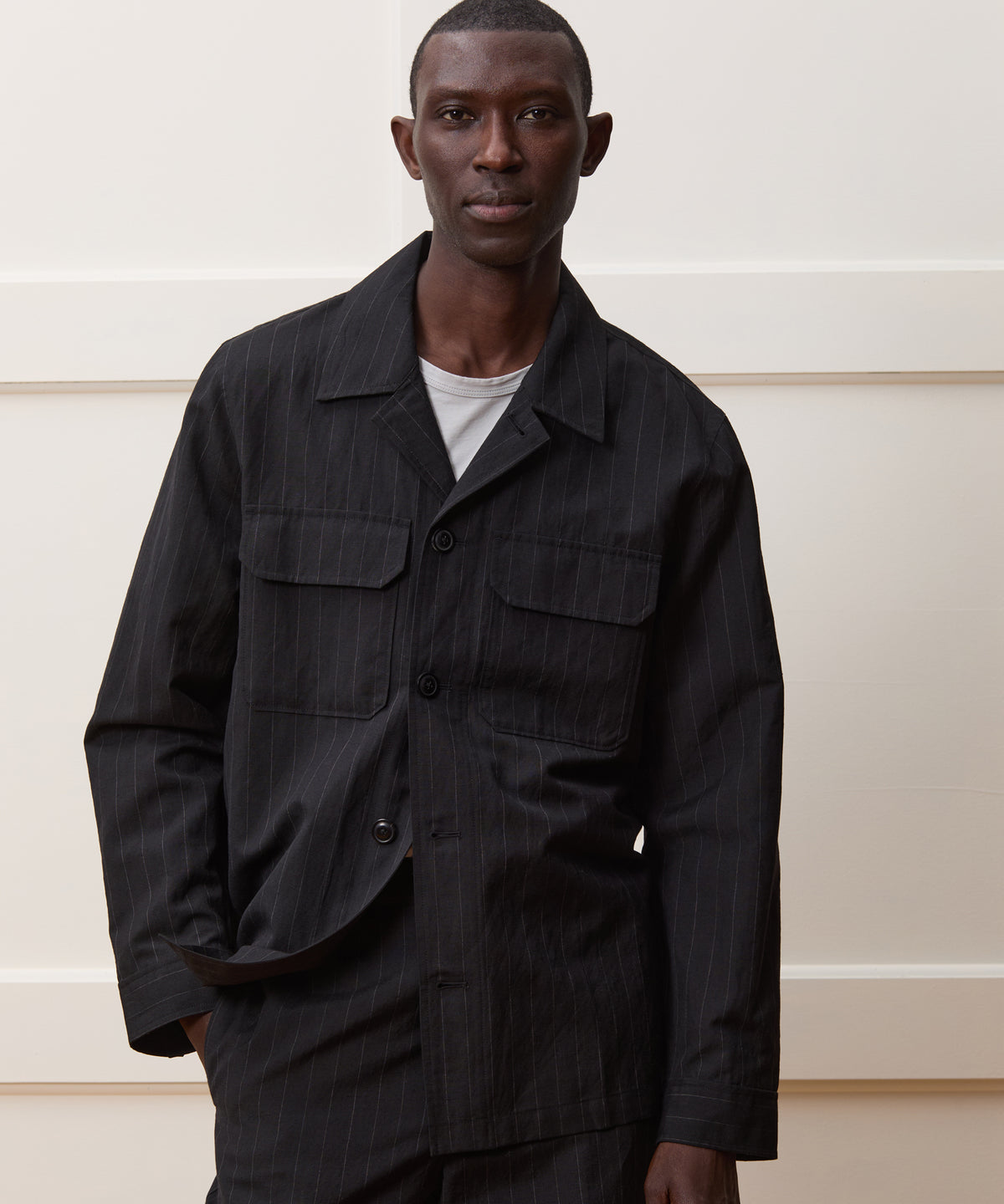 Italian Wool-Linen Shirt Jacket