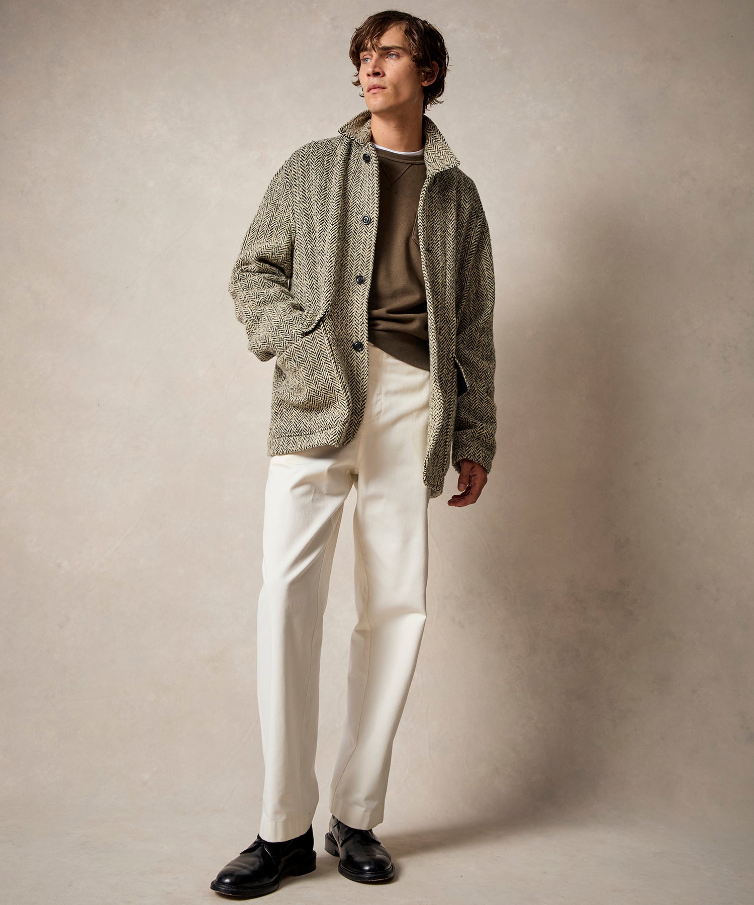 Italian Wool Walking Jacket in Cream Herringbone – Todd Snyder