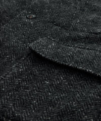Italian Wool Walking Jacket in Charcoal Herringbone