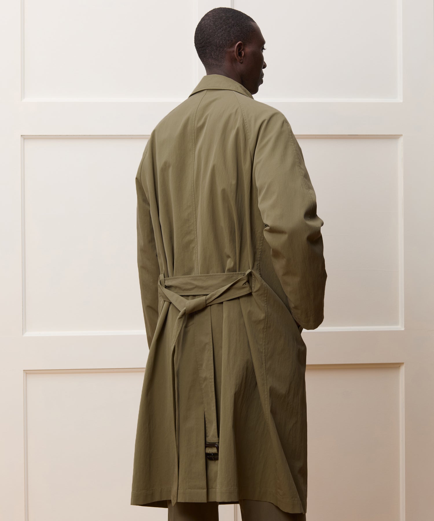SJ by tani (tany) coat オリーブ　Mサイズ Italian Belted Balmacaan Trenchcoat in Olive Green – Todd Snyder