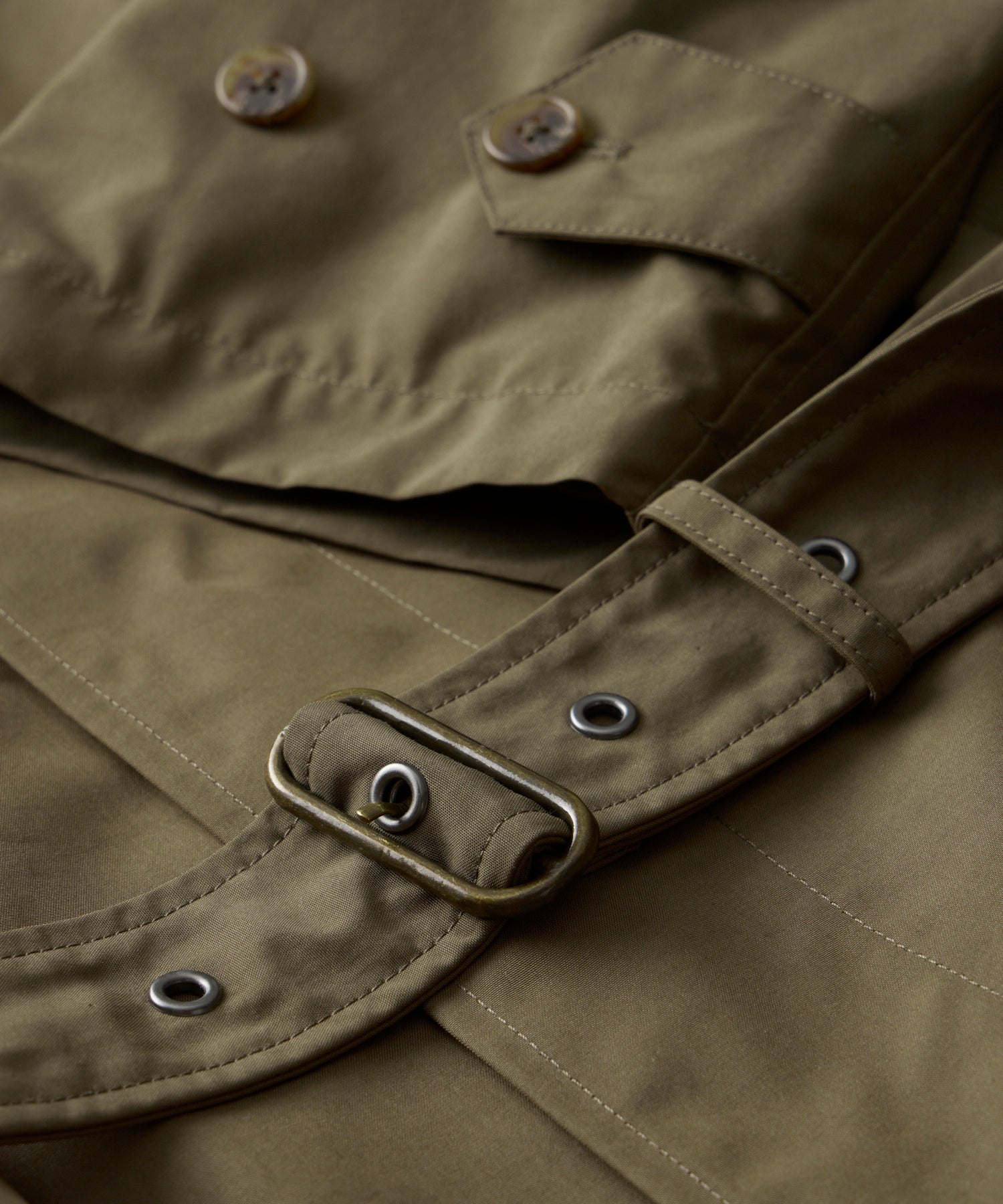 Italian Belted Balmacaan Trenchcoat in Olive Green – Todd Snyder
