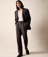 Italian Gabardine Wythe Jacket in Dark Brown