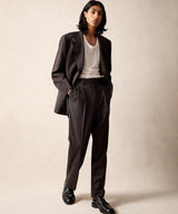 Italian Gabardine Wythe Jacket in Dark Brown