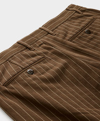 Relaxed Fit Chino in Brown Pinstripe