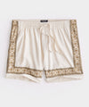 5" Border Embroidered Weekend Short in White