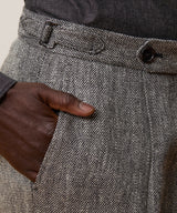 Italian Linen-Silk Side Tab Trouser