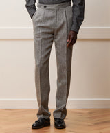 Italian Linen-Silk Side Tab Trouser