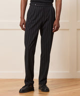 Italian Seersucker Striped Side Tab Trouser