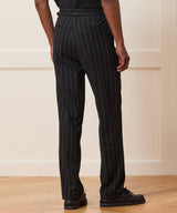 Italian Seersucker Striped Side Tab Trouser