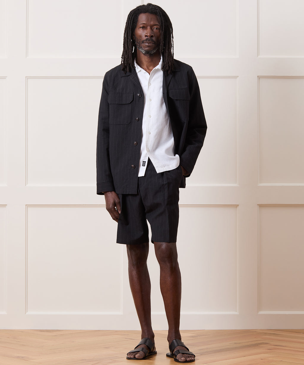 10" Italian Pinstripe Relaxed Short