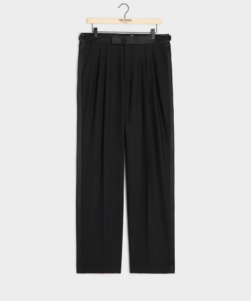 Italian Wool Relaxed Tuxedo Trouser in Black – Todd Snyder