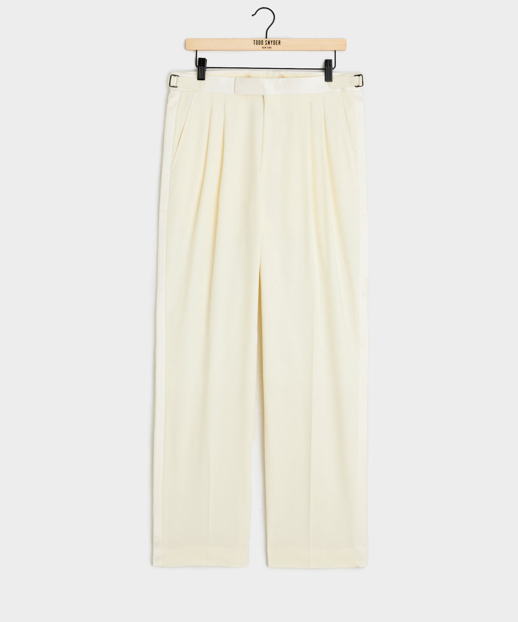 Relaxed Italian Wool Tuxedo Trouser