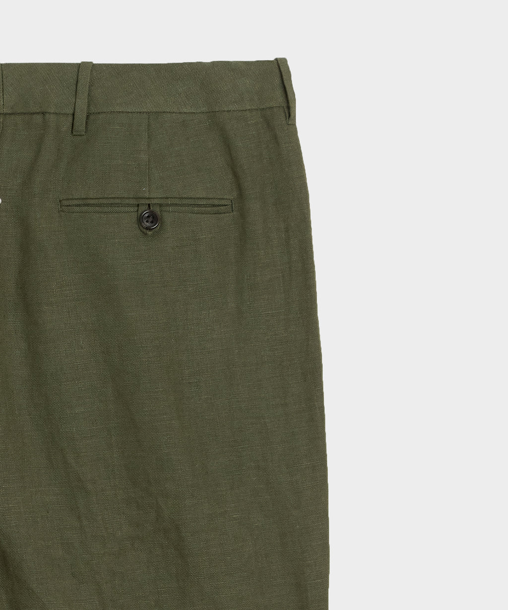 Straight Fit Linen Tab Trouser
