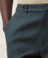 Straight Fit Linen Tab Trouser