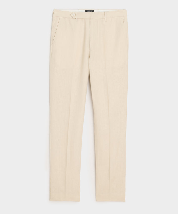 Straight Fit Linen Tab Trouser