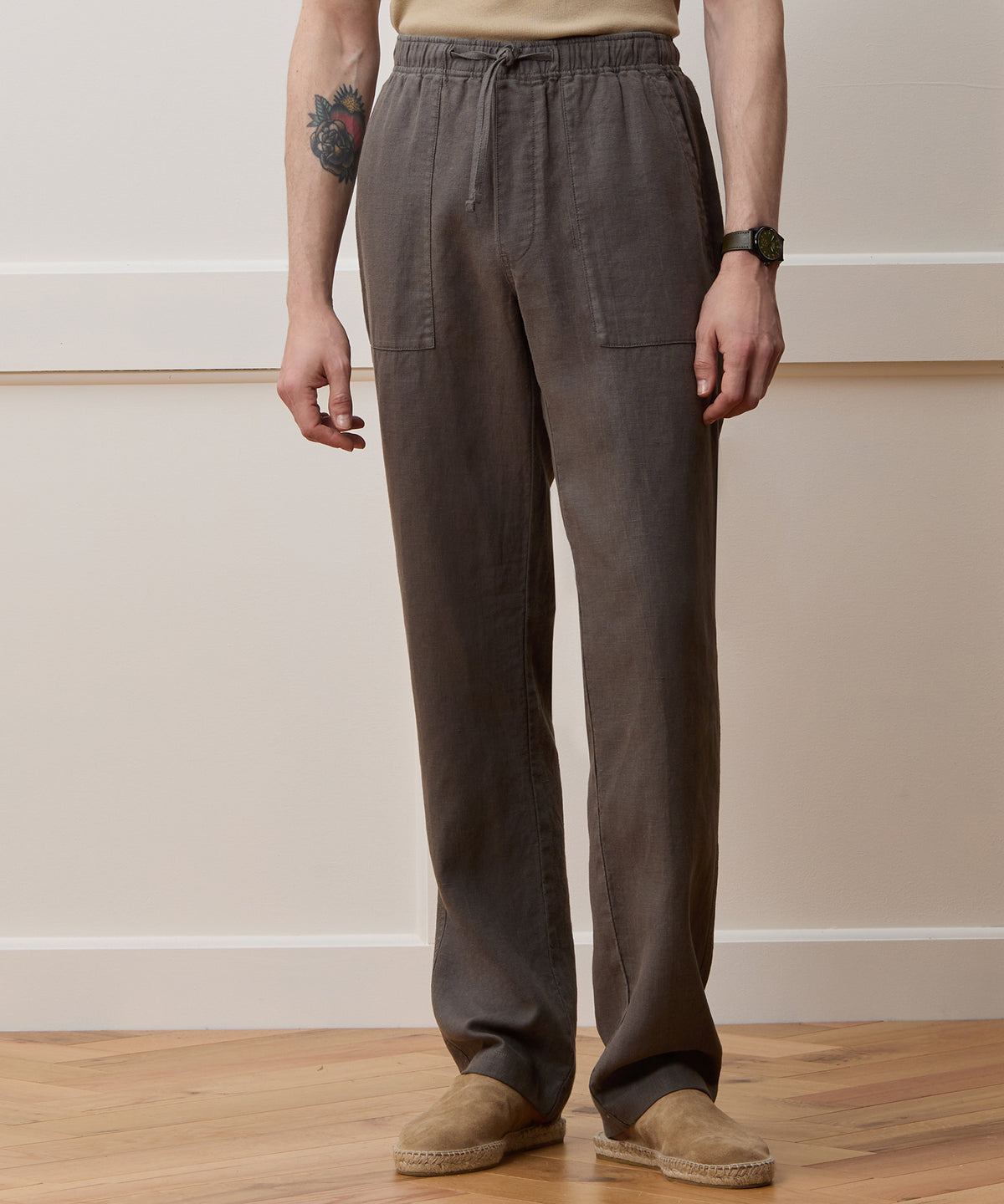 Straight Fit Linen Beach Pant
