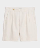 7" Italian Linen Pleated Short