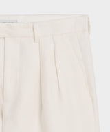 7" Italian Linen Pleated Short