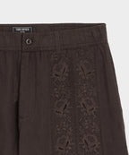 5" Embroidered Linen Beachcomber Short