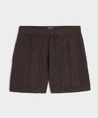 5" Embroidered Linen Beachcomber Short