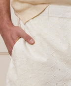 5" Embroidered Cotton Beachcomber Short