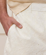 5" Embroidered Cotton Beachcomber Short