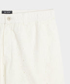 5" Embroidered Cotton Beachcomber Short