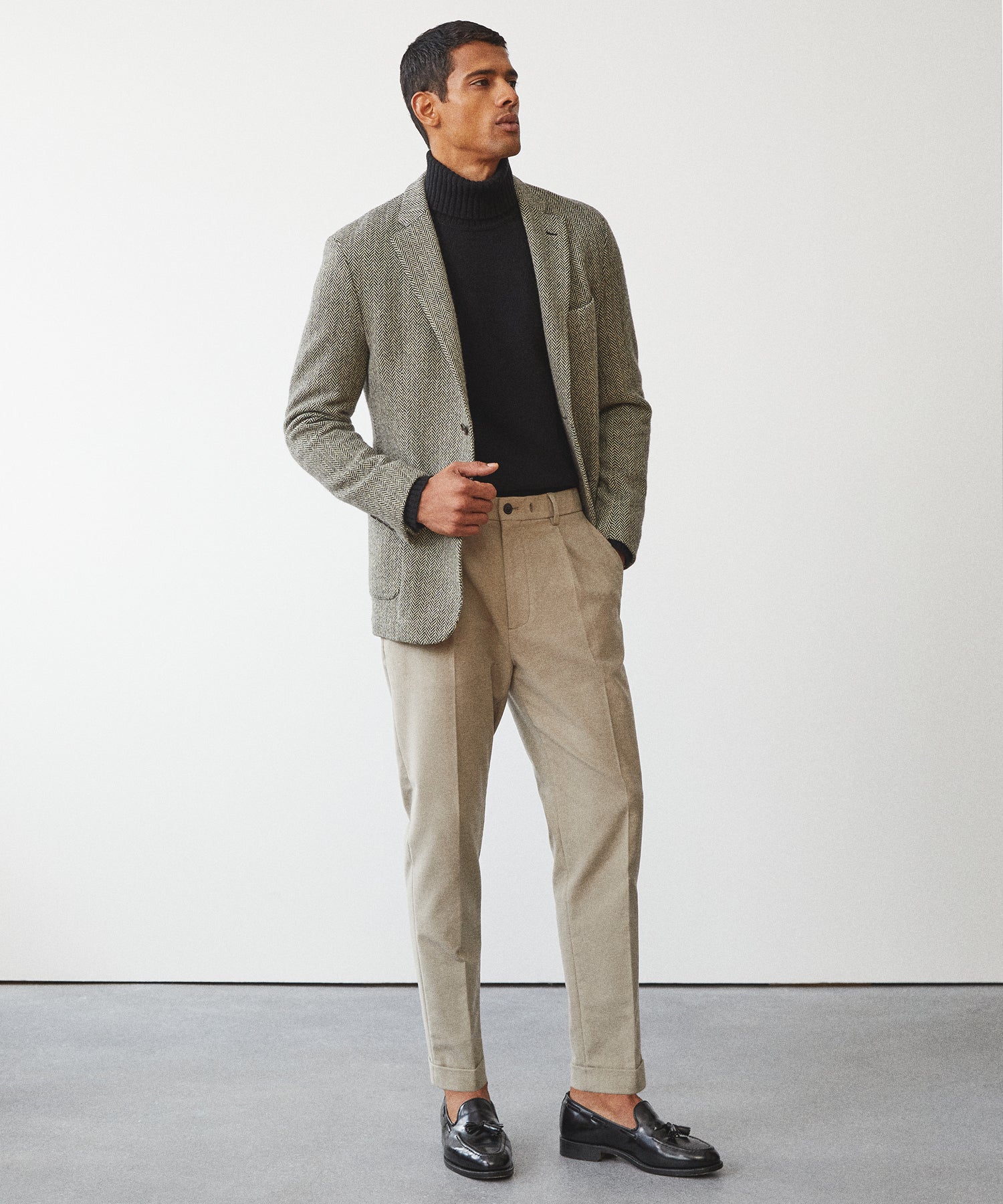 Italian Doeskin Madison Drawstring Trouser in Grey
