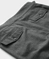 Italian Flannel Gurkha Trouser in Charcoal