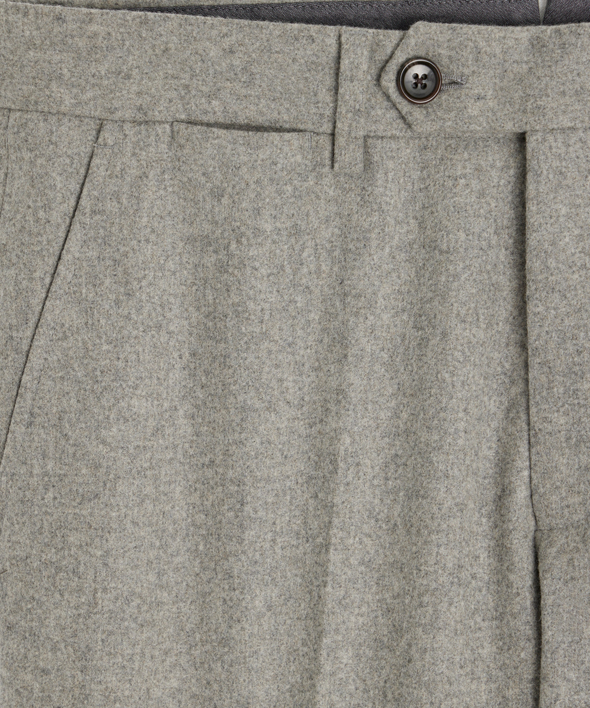 Italian Flannel Sutton Trouser in Light Grey