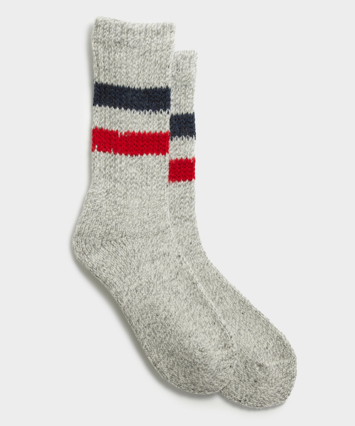 RoToTo Retro Winter Outdoor Sock in Navy / Red Stripe