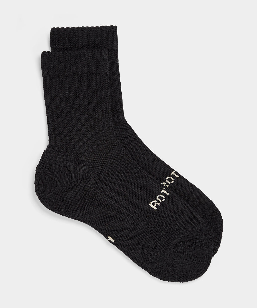 RoToTo Organic Daily 3 Pack Mini Crew Socks in Black