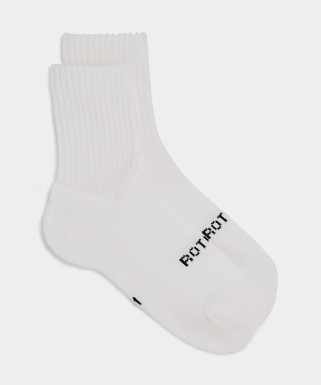 RoToTo Organic Daily 3 Pack Mini Crew Socks in White
