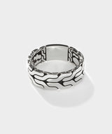 John Hardy Sterling Silver Carved Chain Band Ring