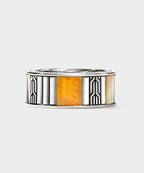 John Hardy Sterling Silver Tiger Eye Icon Band Ring