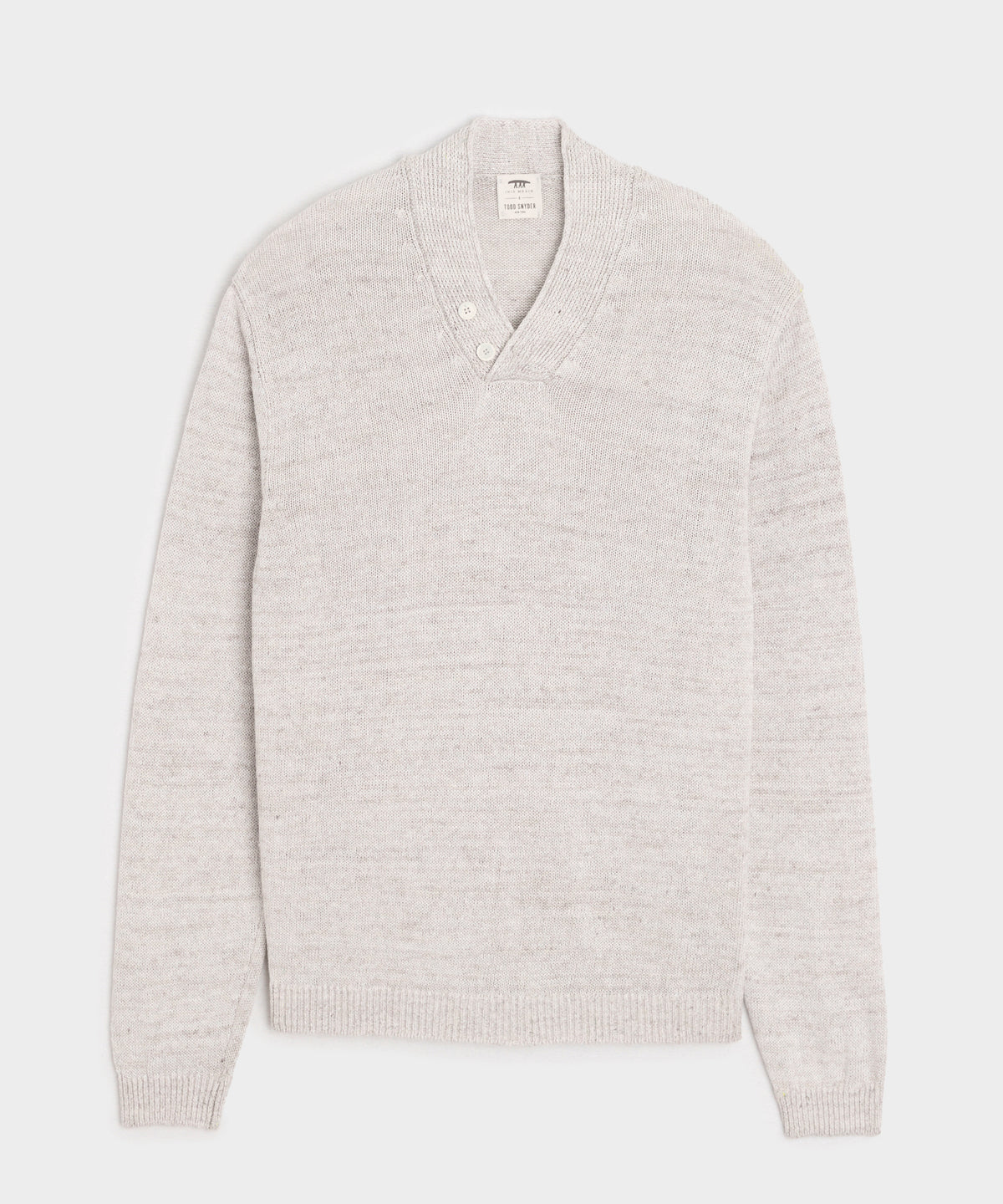 Inis Meáin Linen Hurler V-Neck Sweater in Silver Marl