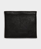Il Bisonte Leather Bi-fold Wallet in Black