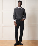 Straight Fit Japanese Selvedge Stretch Jean in Black