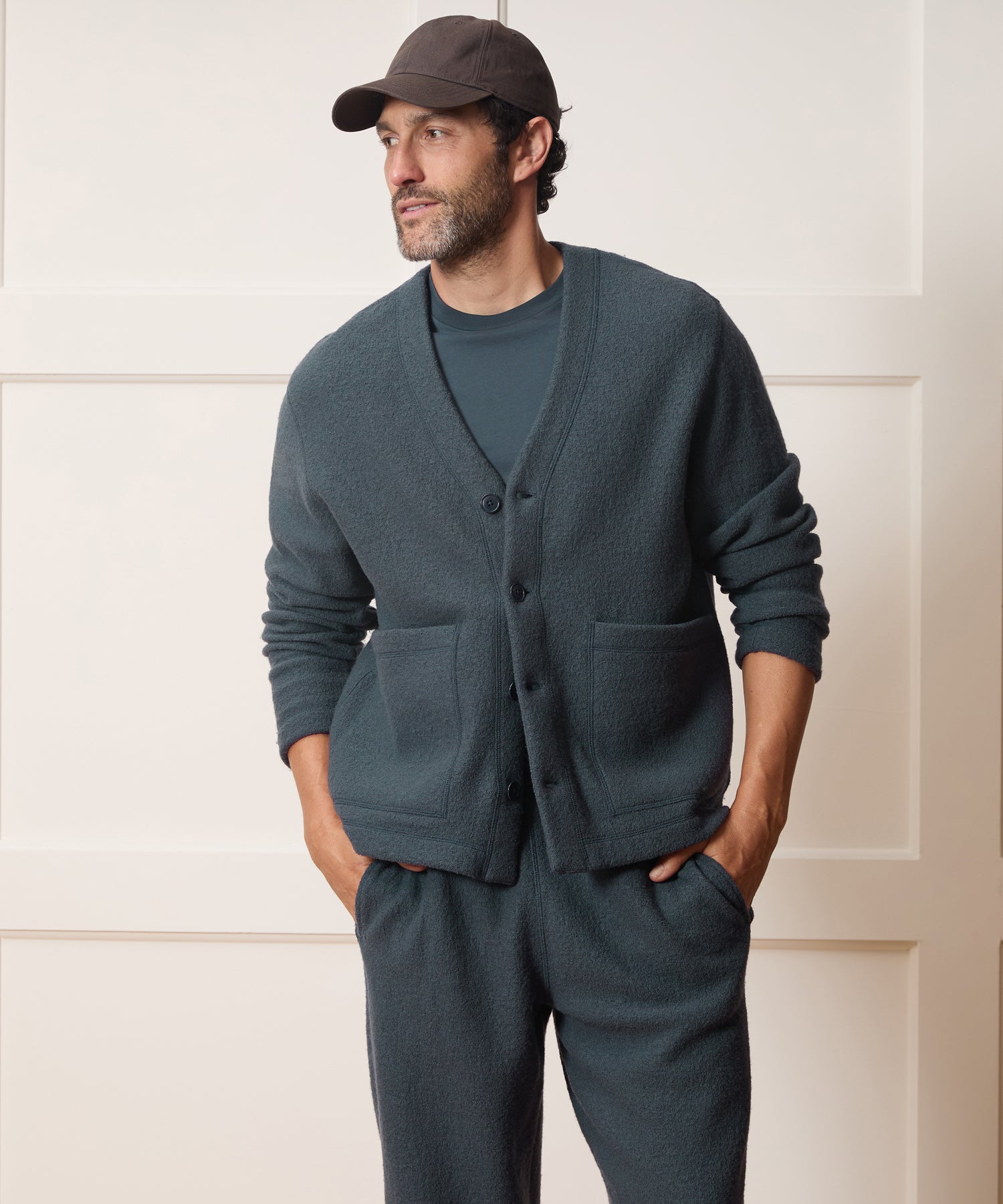 Italian Boiled Wool Cardigan in Navy Batik – Todd Snyder