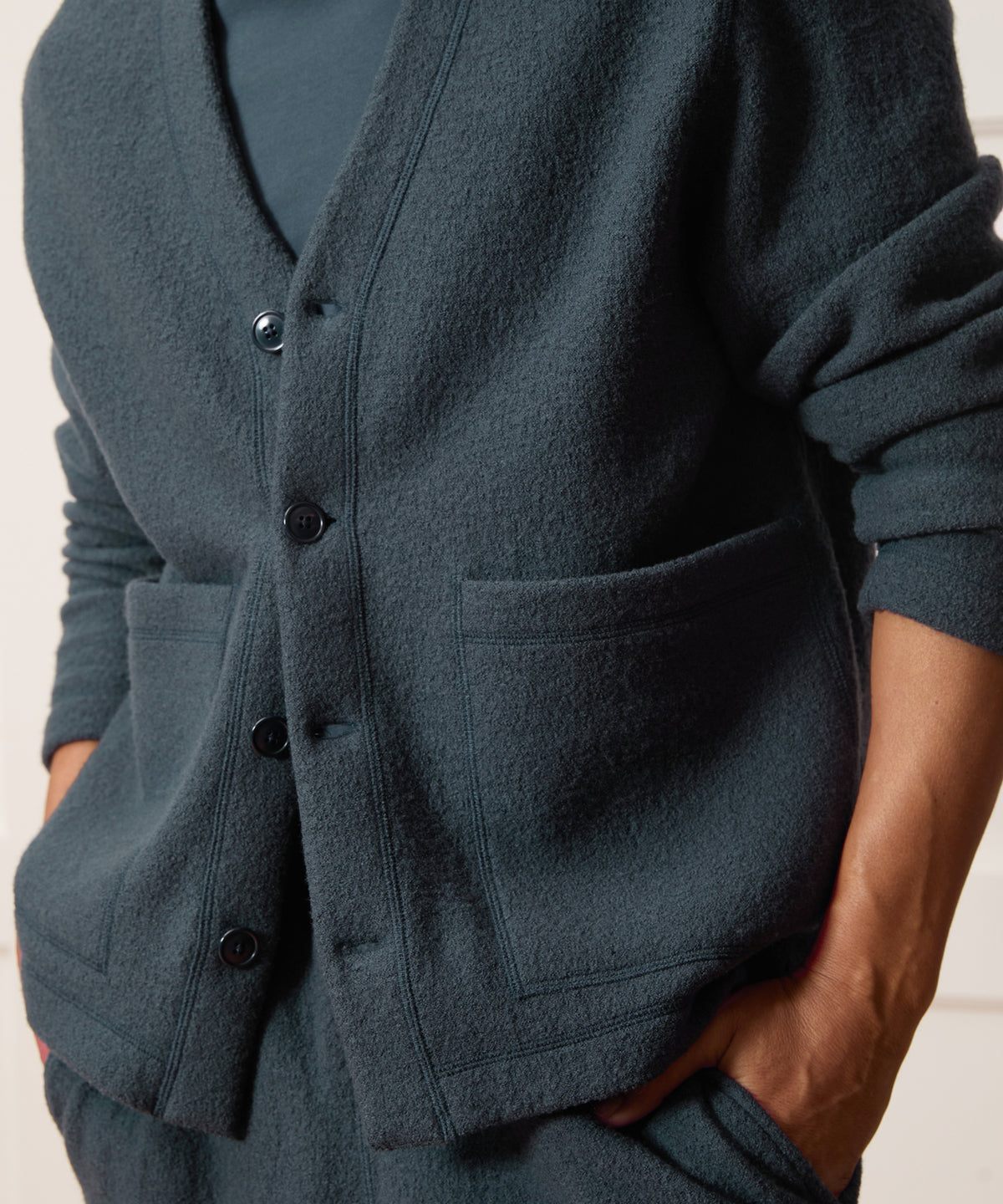 Italian Boiled Wool Cardigan