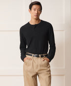 Lightweight Mini Waffle Henley