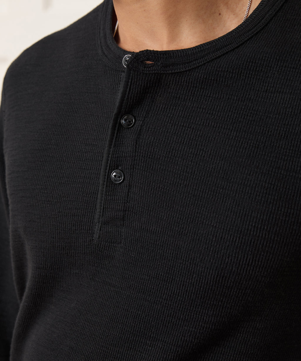 Lightweight Mini Waffle Henley